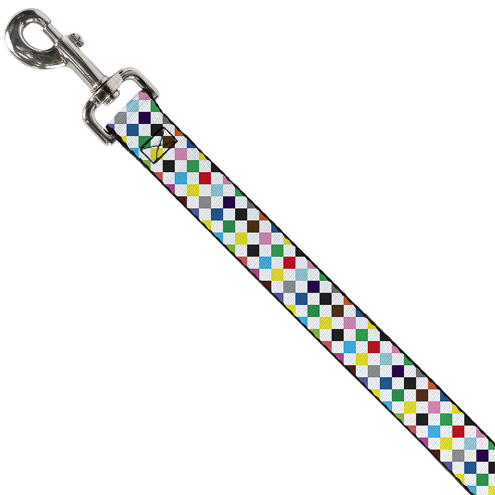 Dog Leash - Diamonds White/Multi Color Dog Leashes Buckle-Down
