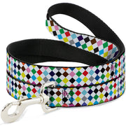 Dog Leash - Diamonds White/Multi Color Dog Leashes Buckle-Down