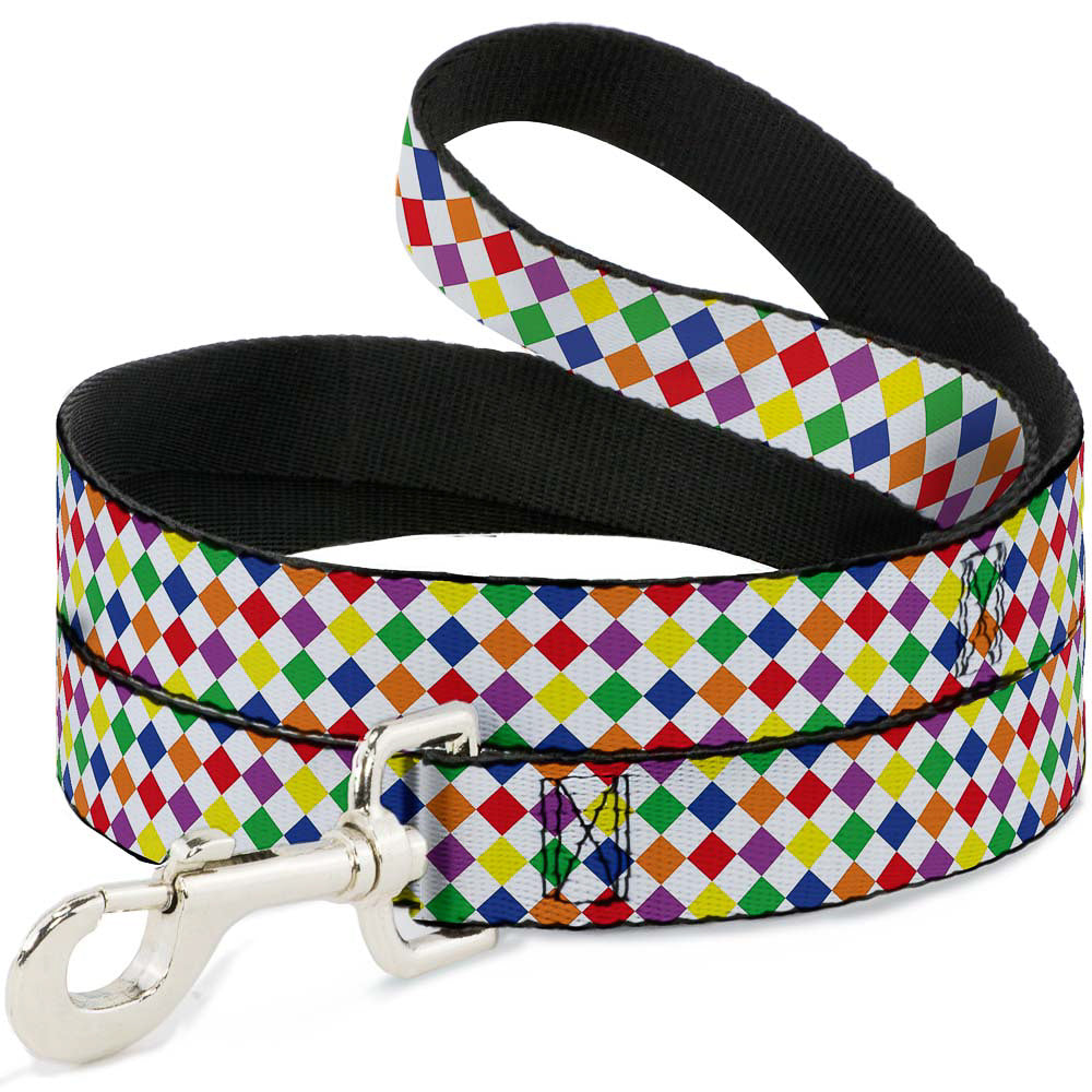 Dog Leash - Diamonds White/Multi Neon Dog Leashes Buckle-Down
