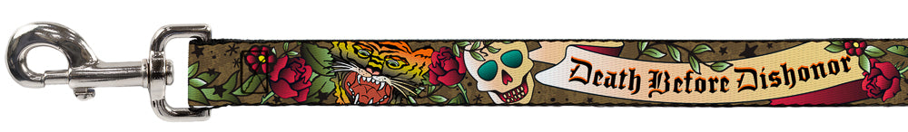 Dog Leash - Death Before Dishonor Olive Dog Leashes Buckle-Down