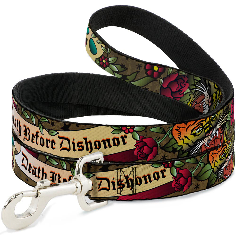 Dog Leash - Death Before Dishonor Olive Dog Leashes Buckle-Down