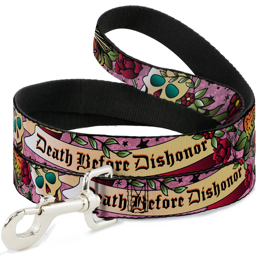 Dog Leash - Death Before Dishonor Pink Dog Leashes Buckle-Down