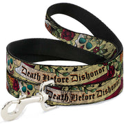 Dog Leash - Death Before Dishonor Tan Dog Leashes Buckle-Down