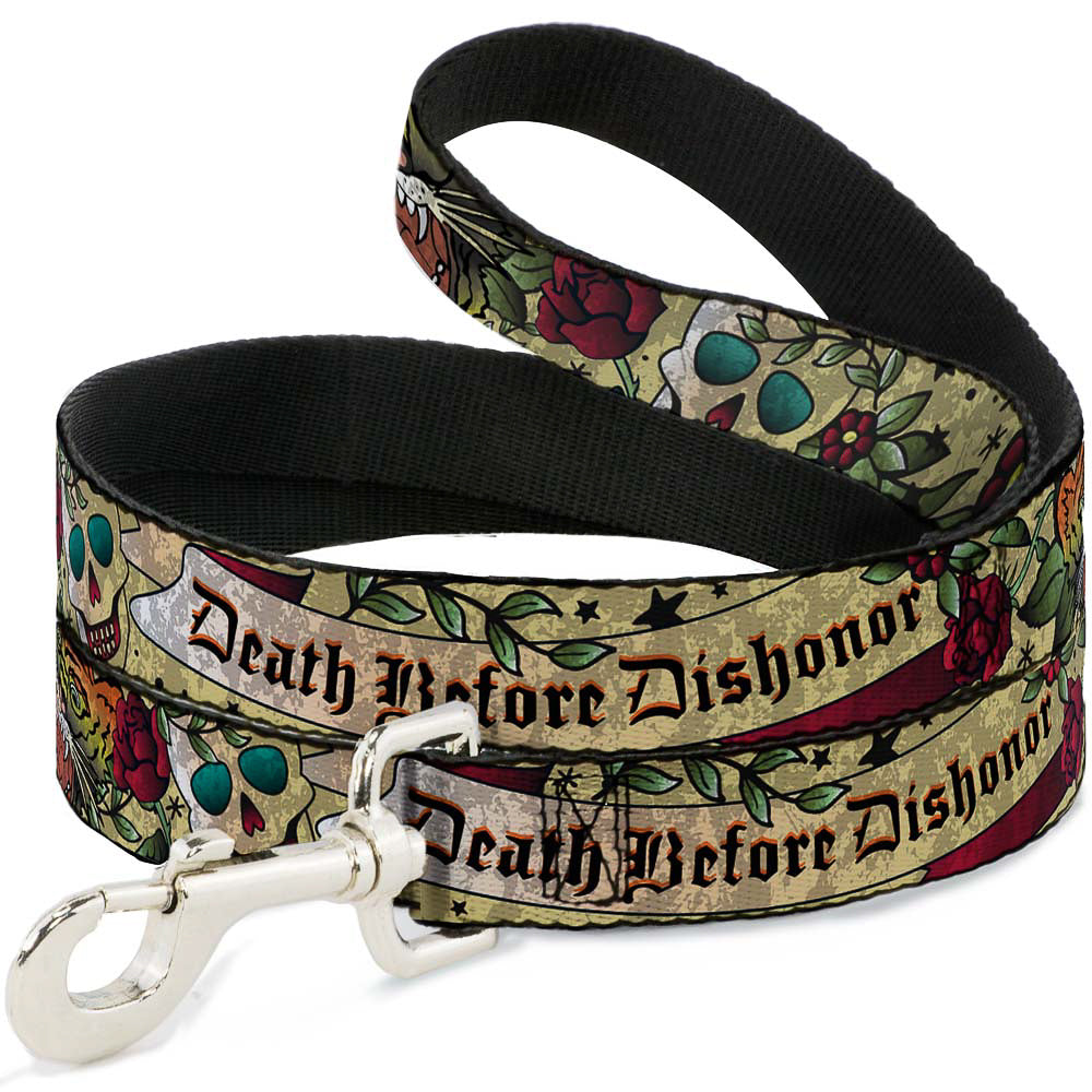 Dog Leash - Death Before Dishonor Tan Dog Leashes Buckle-Down