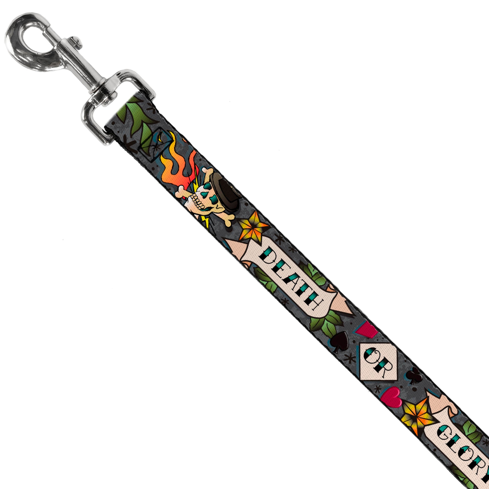 Dog Leash - Death or Glory Gray Dog Leashes Buckle-Down