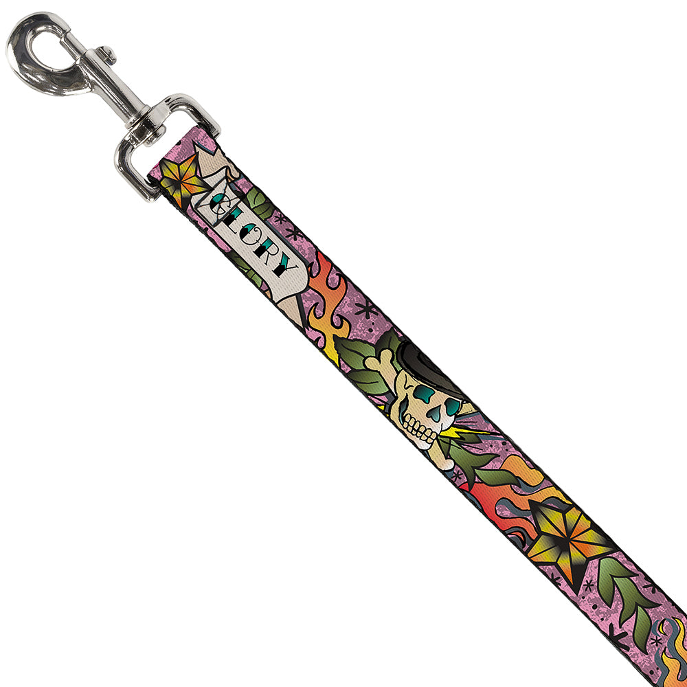 Dog Leash - Death or Glory Pink Dog Leashes Buckle-Down