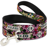 Dog Leash - Death or Glory Pink Dog Leashes Buckle-Down