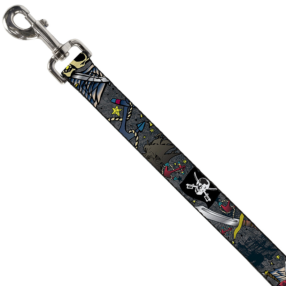 Dog Leash - Dead Men Tell No Tales Gray Dog Leashes Buckle-Down