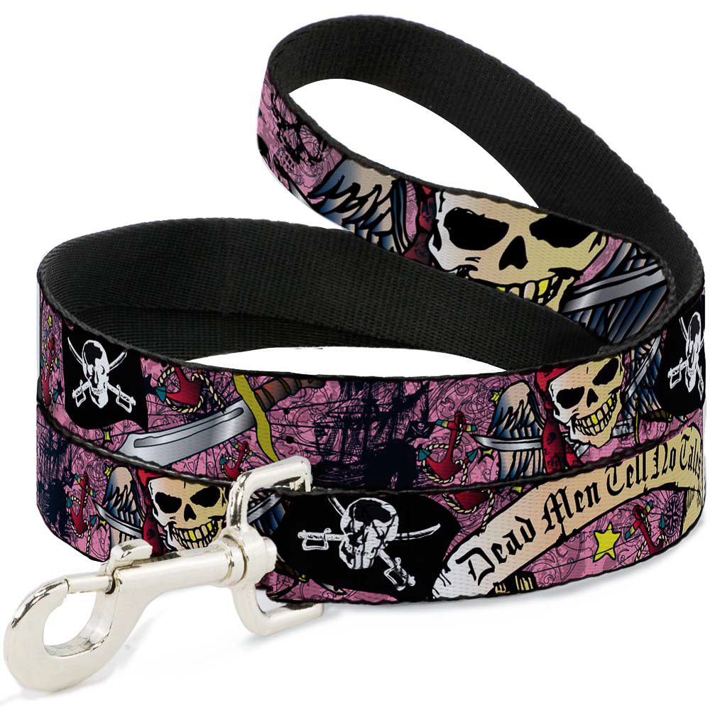 Dog Leash - Dead Men Tell No Tales Pink Dog Leashes Buckle-Down