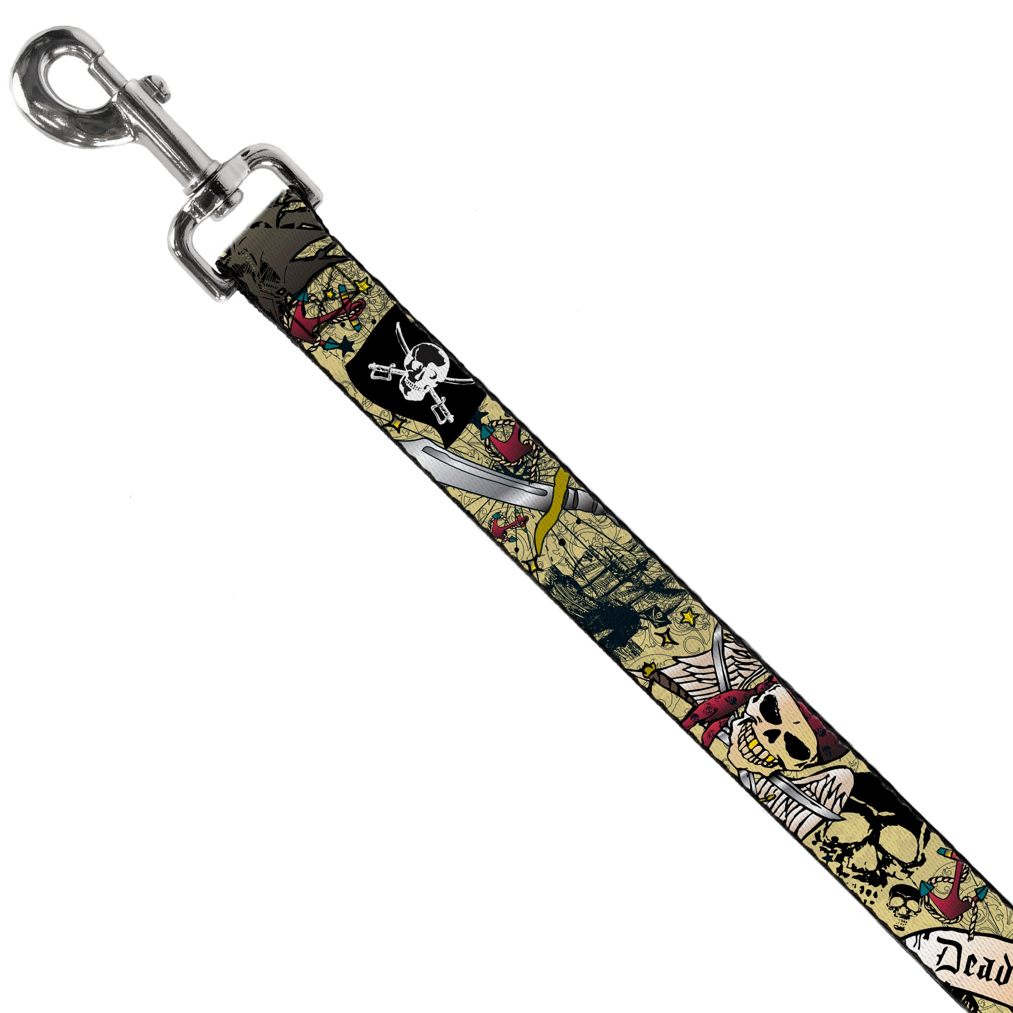 Dog Leash - Dead Men Tell No Tales Tan Dog Leashes Buckle-Down