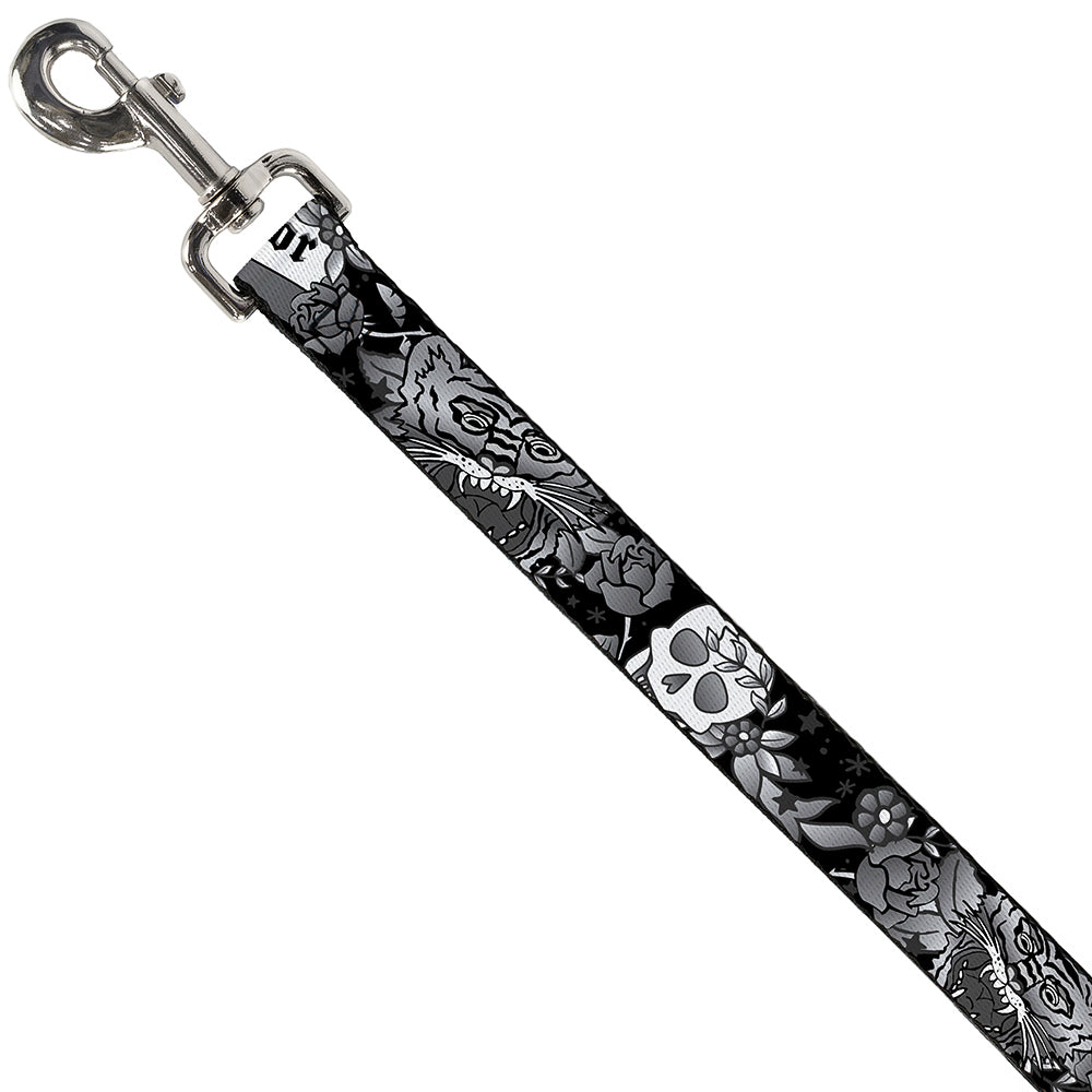 Dog Leash - Death Before Dishonor Black/White Dog Leashes Buckle-Down