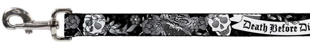 Dog Leash - Death Before Dishonor Black/White Dog Leashes Buckle-Down
