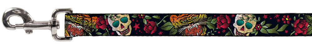 Dog Leash - Death Before Dishonor CLOSE-UP Black Dog Leashes Buckle-Down