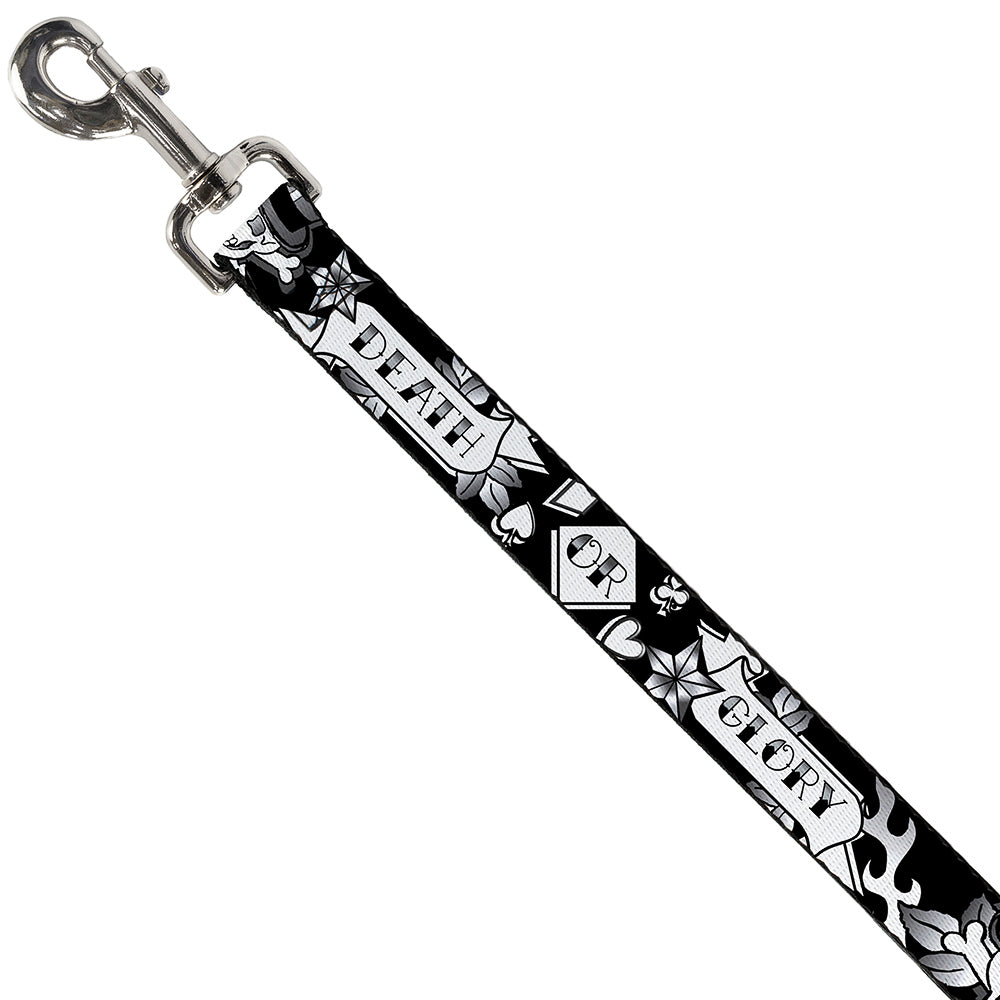 Dog Leash - Death or Glory Black/White Dog Leashes Buckle-Down
