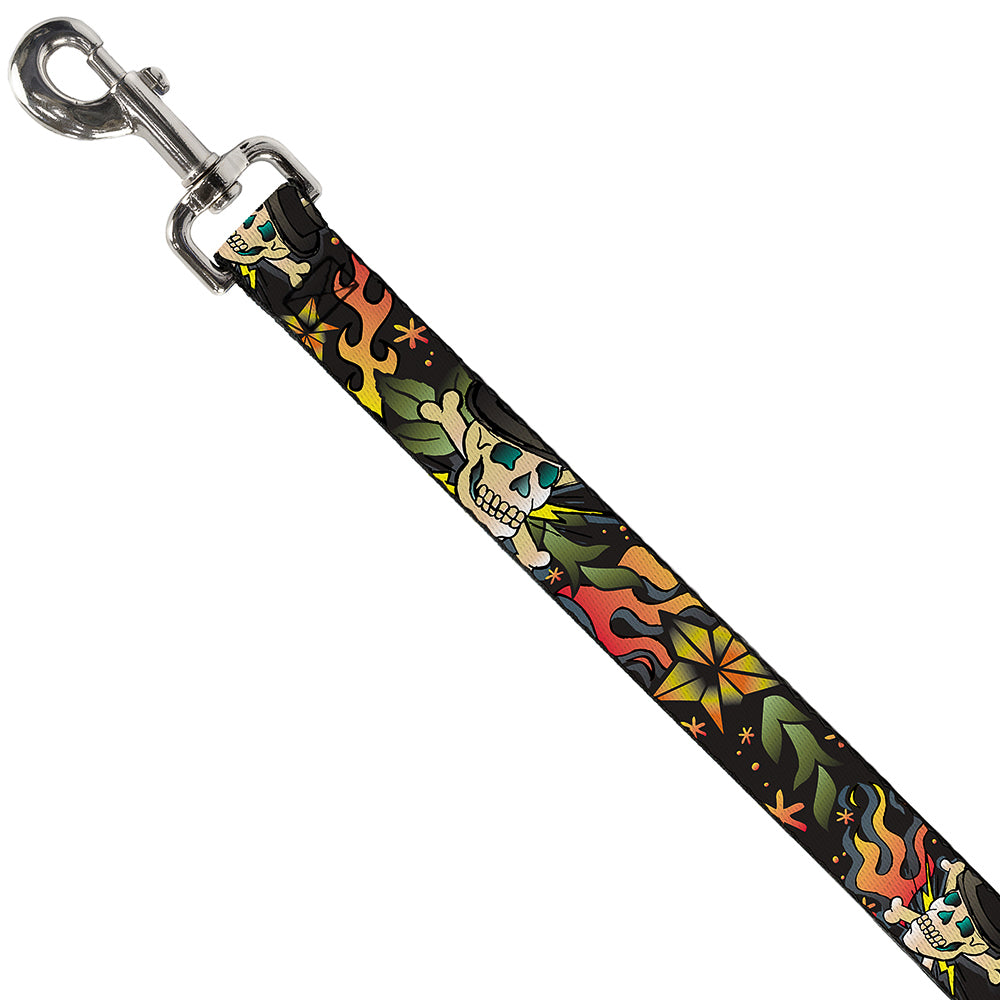 Dog Leash - Death or Glory CLOSE-UP Black Dog Leashes Buckle-Down