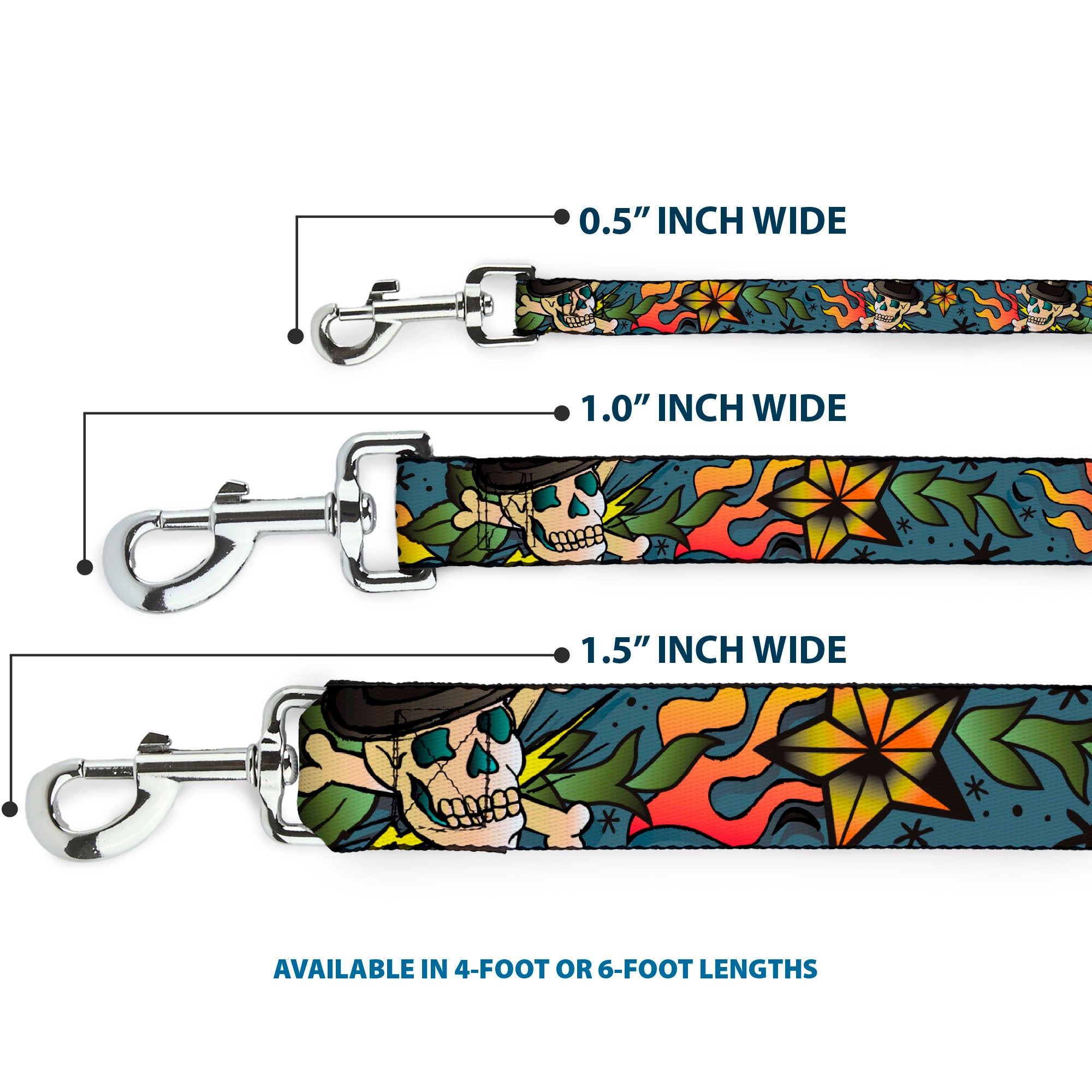 Dog Leash - Death or Glory CLOSE-UP Gray Dog Leashes Buckle-Down