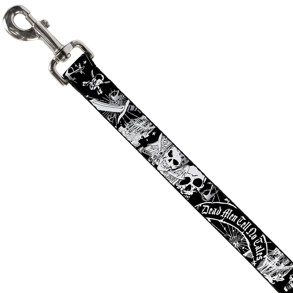 Dog Leash - Dead Men Tell No Tales Black/White Dog Leashes Buckle-Down