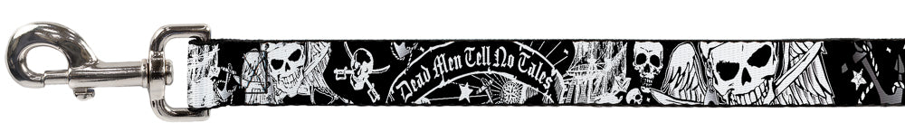 Dog Leash - Dead Men Tell No Tales Black/White Dog Leashes Buckle-Down