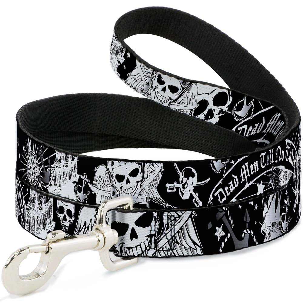 Dog Leash - Dead Men Tell No Tales Black/White Dog Leashes Buckle-Down