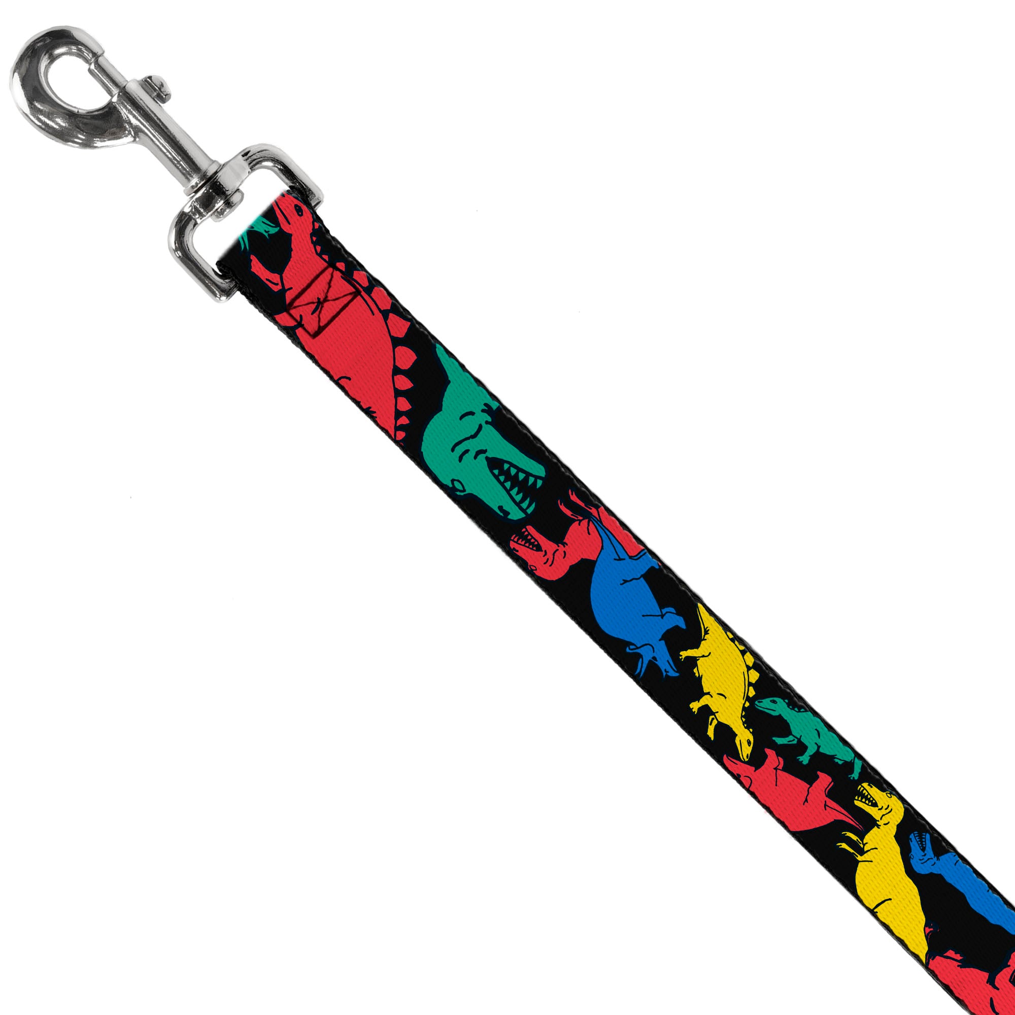 Dog Leash - Dinosaurs Black/Multi Color Dog Leashes Buckle-Down