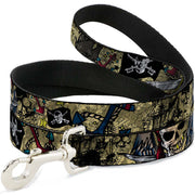Dog Leash - Dead Men Tell No Tales CLOSE-UP Tan Dog Leashes Buckle-Down