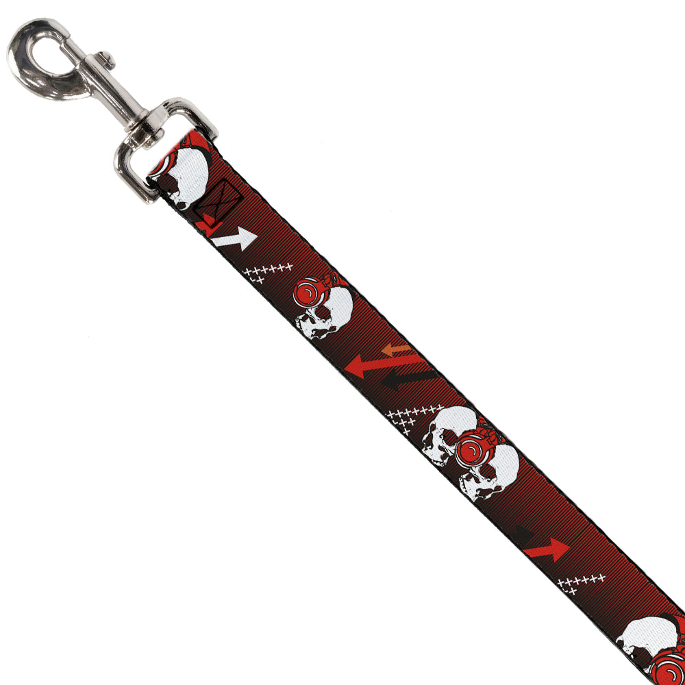 Dog Leash - DJ Skulls Up/Down Black/Red Dog Leashes Buckle-Down