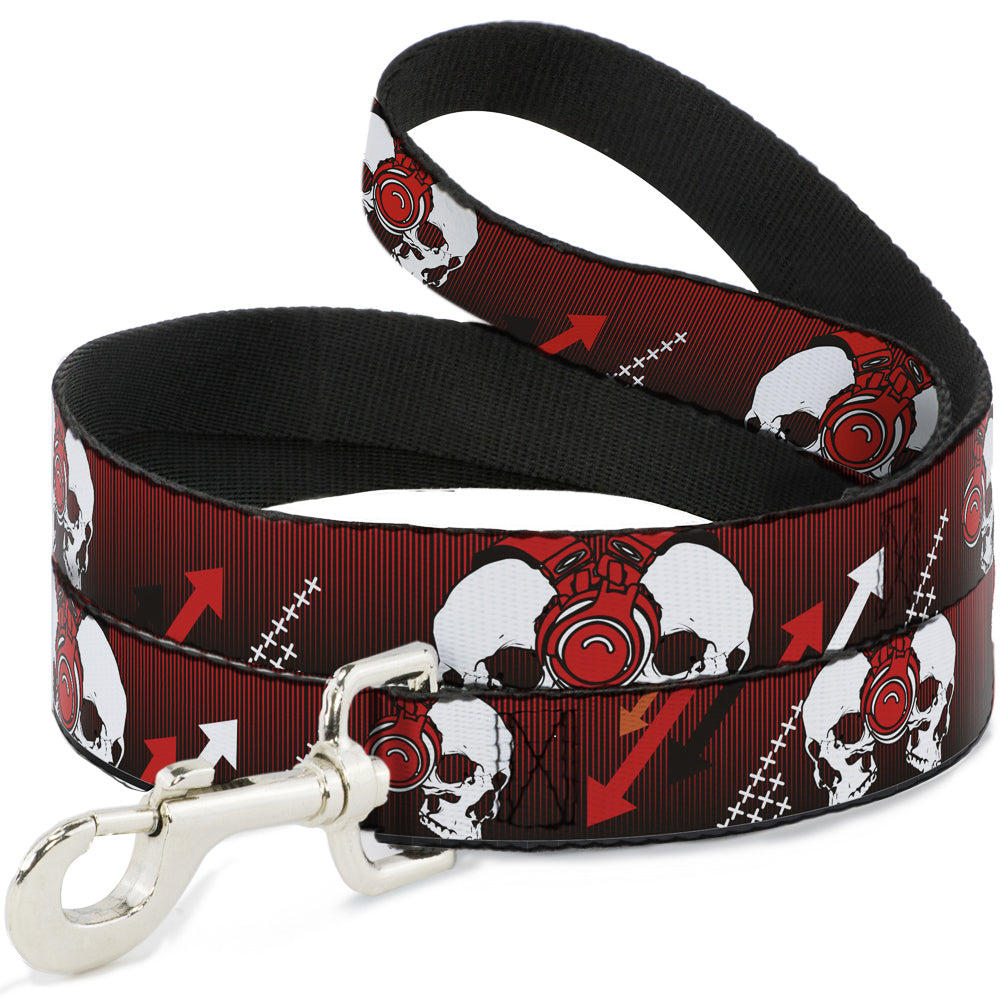 Dog Leash - DJ Skulls Up/Down Black/Red Dog Leashes Buckle-Down