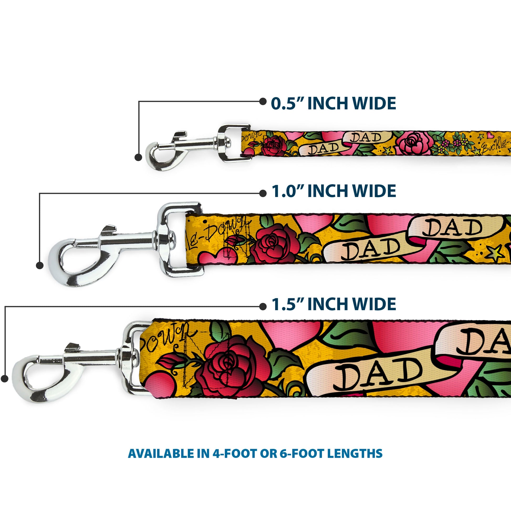 Dog Leash - Dad & Dad Yellow Dog Leashes Buckle-Down