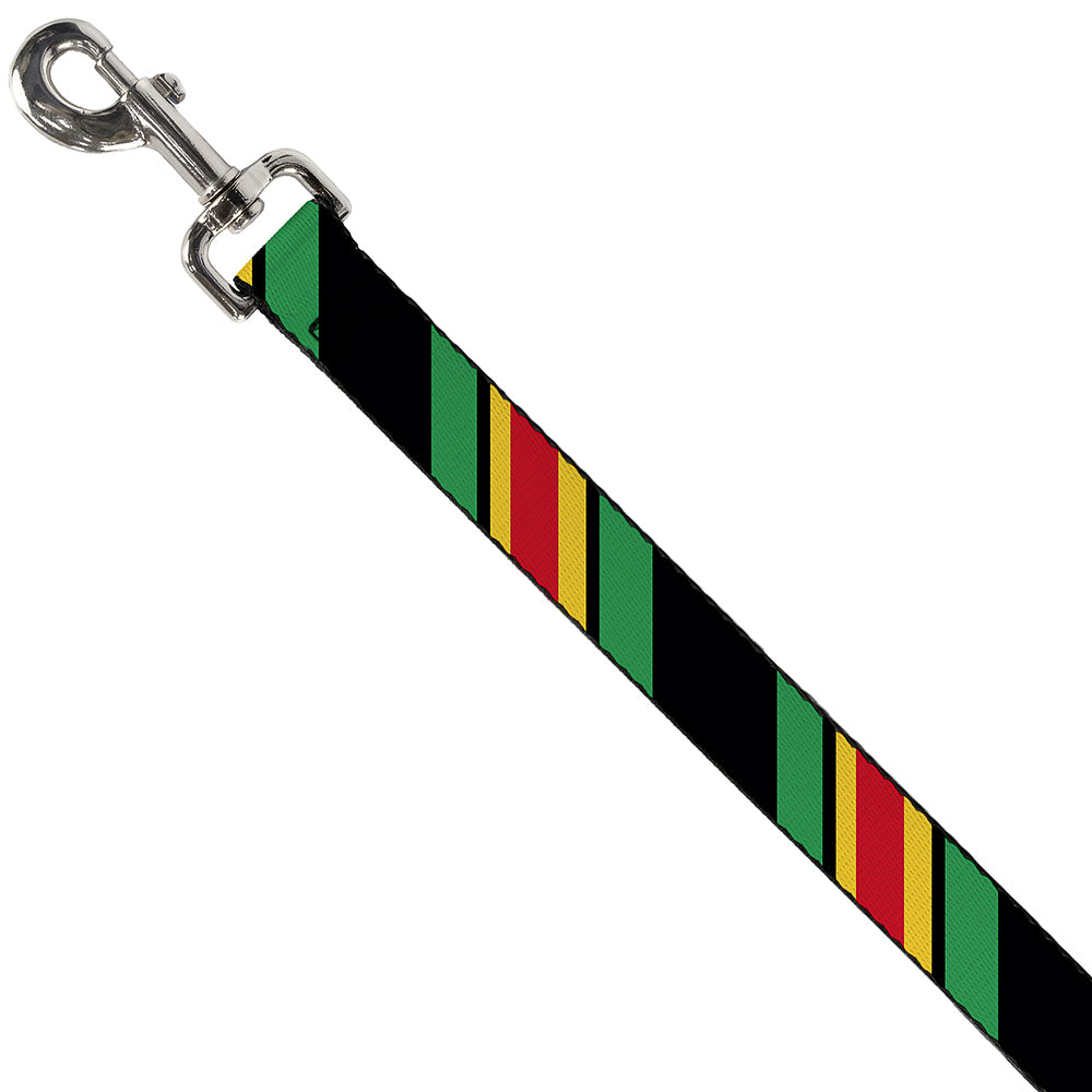 Dog Leash - Diagonal Stripes Black/Green/Yellow/Red Dog Leashes Buckle-Down