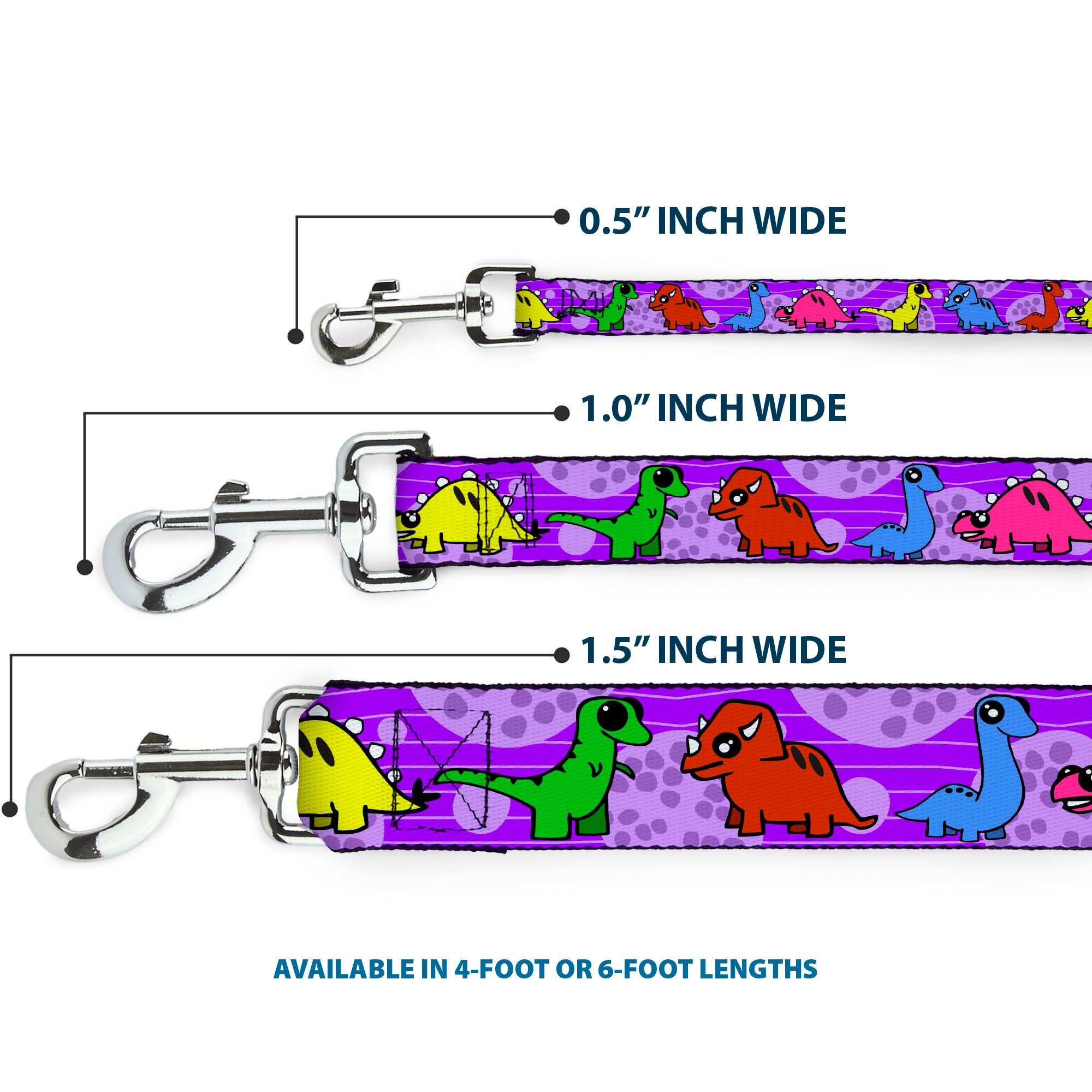 Dog Leash - Dinosaur Cartoon Dog Leashes Buckle-Down