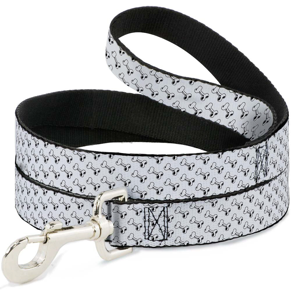 Dog Leash - Dog Bone White/Black Dog Leashes Buckle-Down