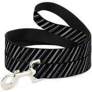 Dog Leash - Diagonal Stripes Scribble Gray/Black Dog Leashes Buckle-Down