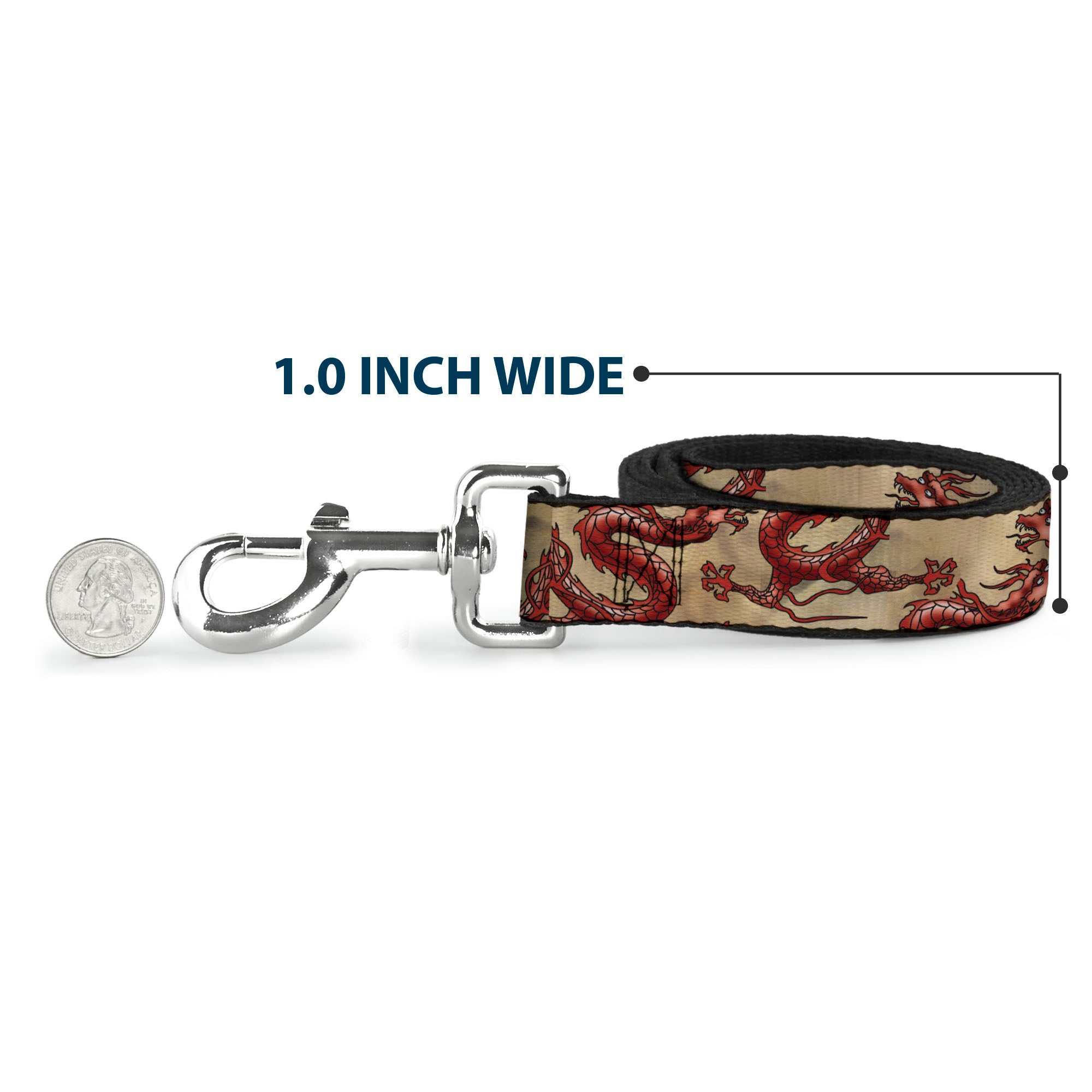 Dog Leash - Dragons Tan Dog Leashes Buckle-Down