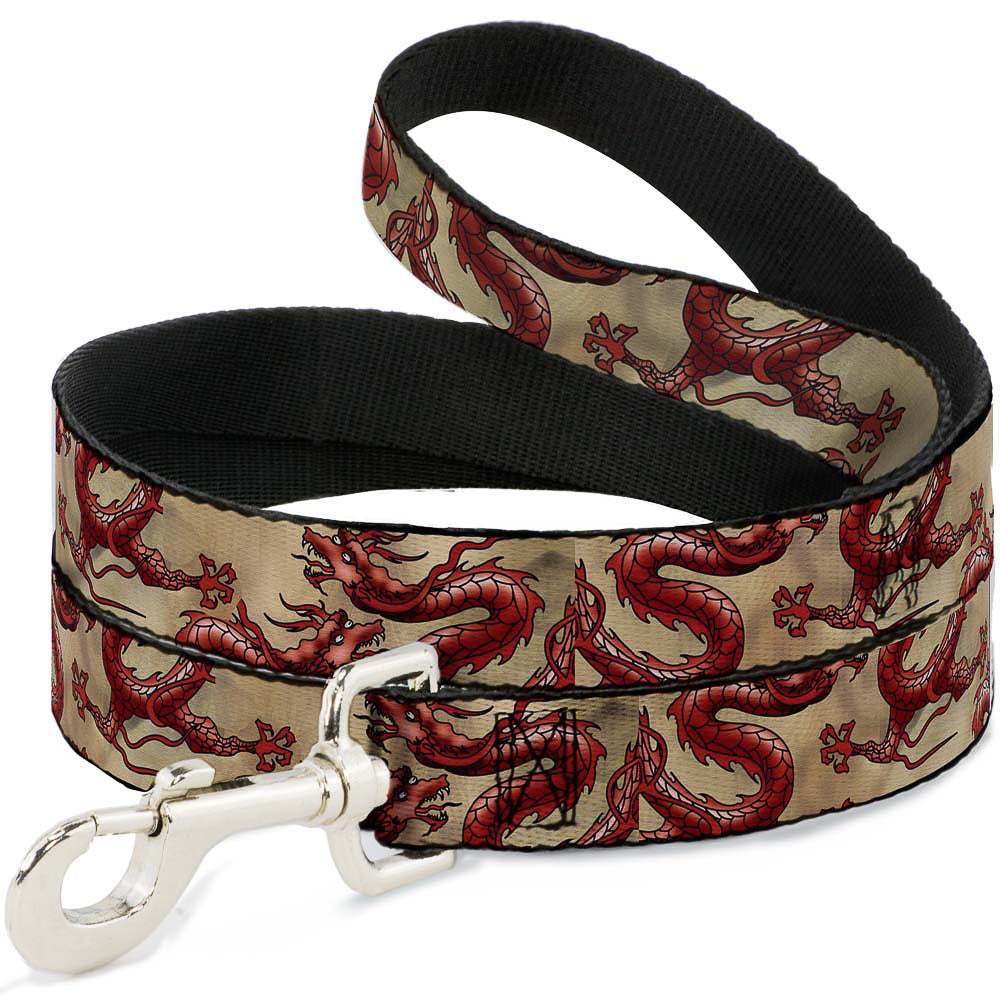 Dog Leash - Dragons Tan Dog Leashes Buckle-Down