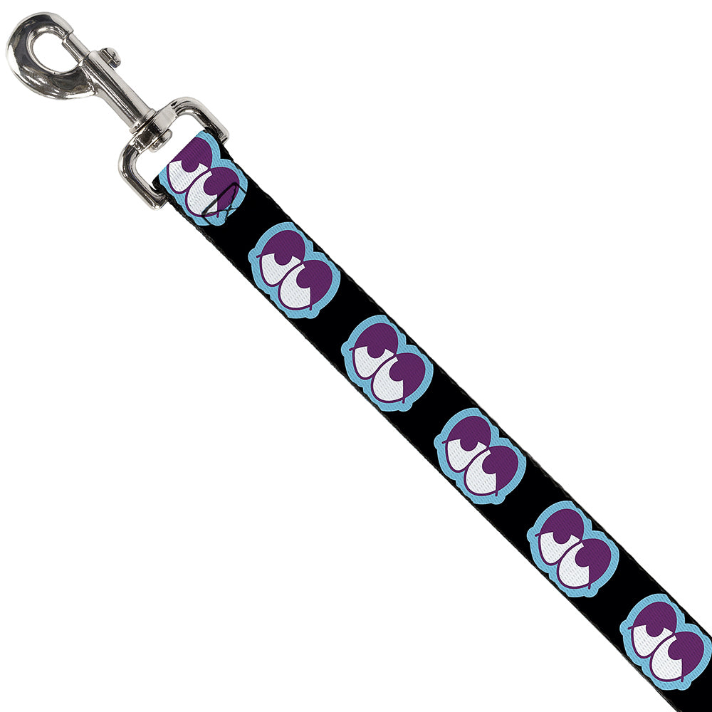 Dog Leash - Dopey Eyes Black/Baby Blue/Purple Dog Leashes Buckle-Down