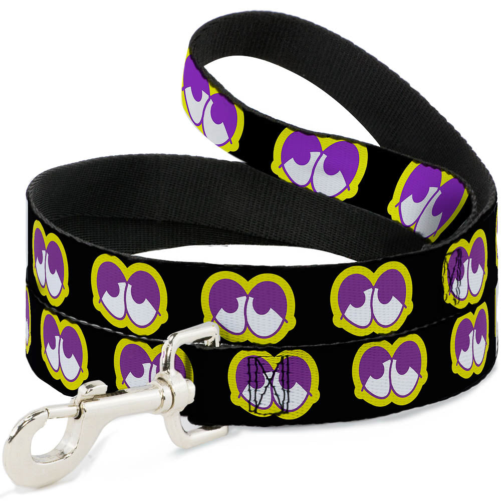 Dog Leash - Dopey Eyes Black/Yellow/Purple Dog Leashes Buckle-Down