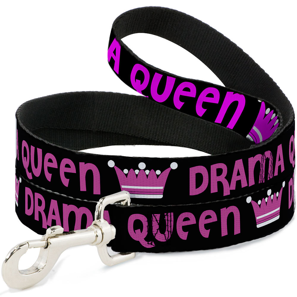 Dog Leash - DRAMA QUEEN Black/Fuchsia Dog Leashes Buckle-Down
