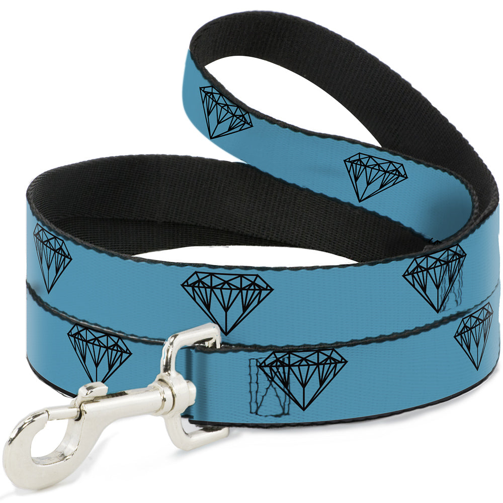 Dog Leash - Diamond Sketch Turquoise/Black Dog Leashes Buckle-Down