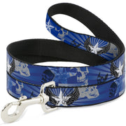 Dog Leash - Die Hard Skulls & Stars1 Blue/Grays Dog Leashes Buckle-Down