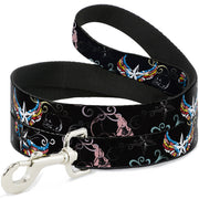 Dog Leash - Die Hard Skulls & Stars2 Black/Multi Color Dog Leashes Buckle-Down