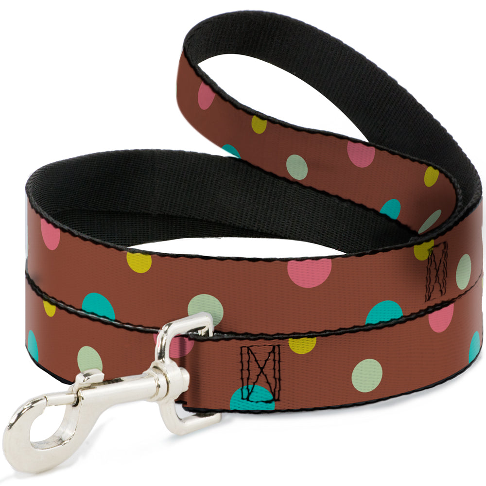 Dog Leash - Dots Brown/Multi Pastel Dog Leashes Buckle-Down