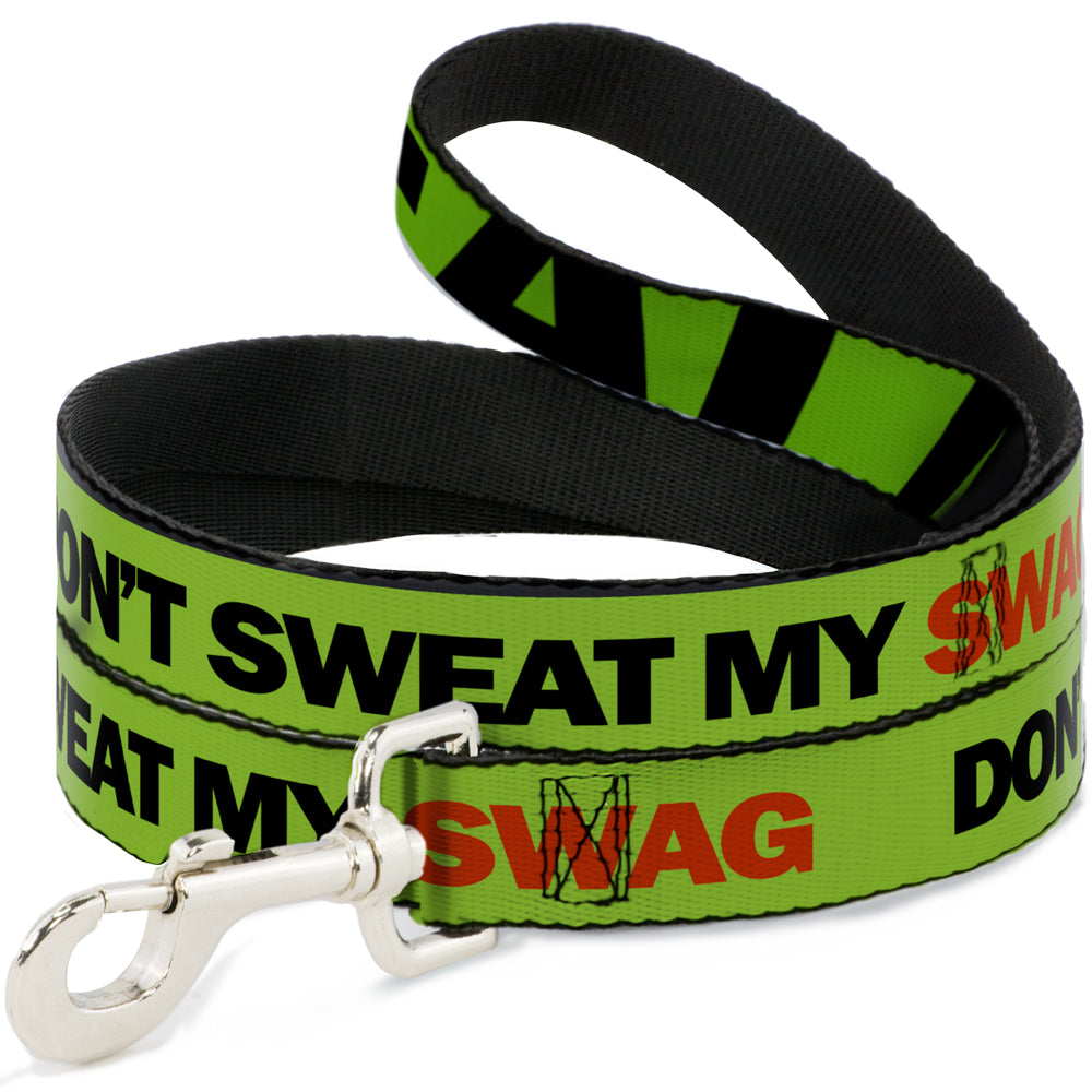 Dog Leash - DON'T SWEAT MY SWAG Neon Green/Black/Red Dog Leashes Buckle-Down