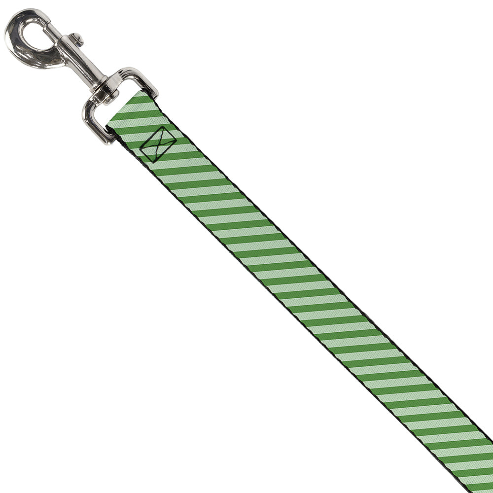 Dog Leash - Diagonal Stripes Pastel Greens Dog Leashes Buckle-Down