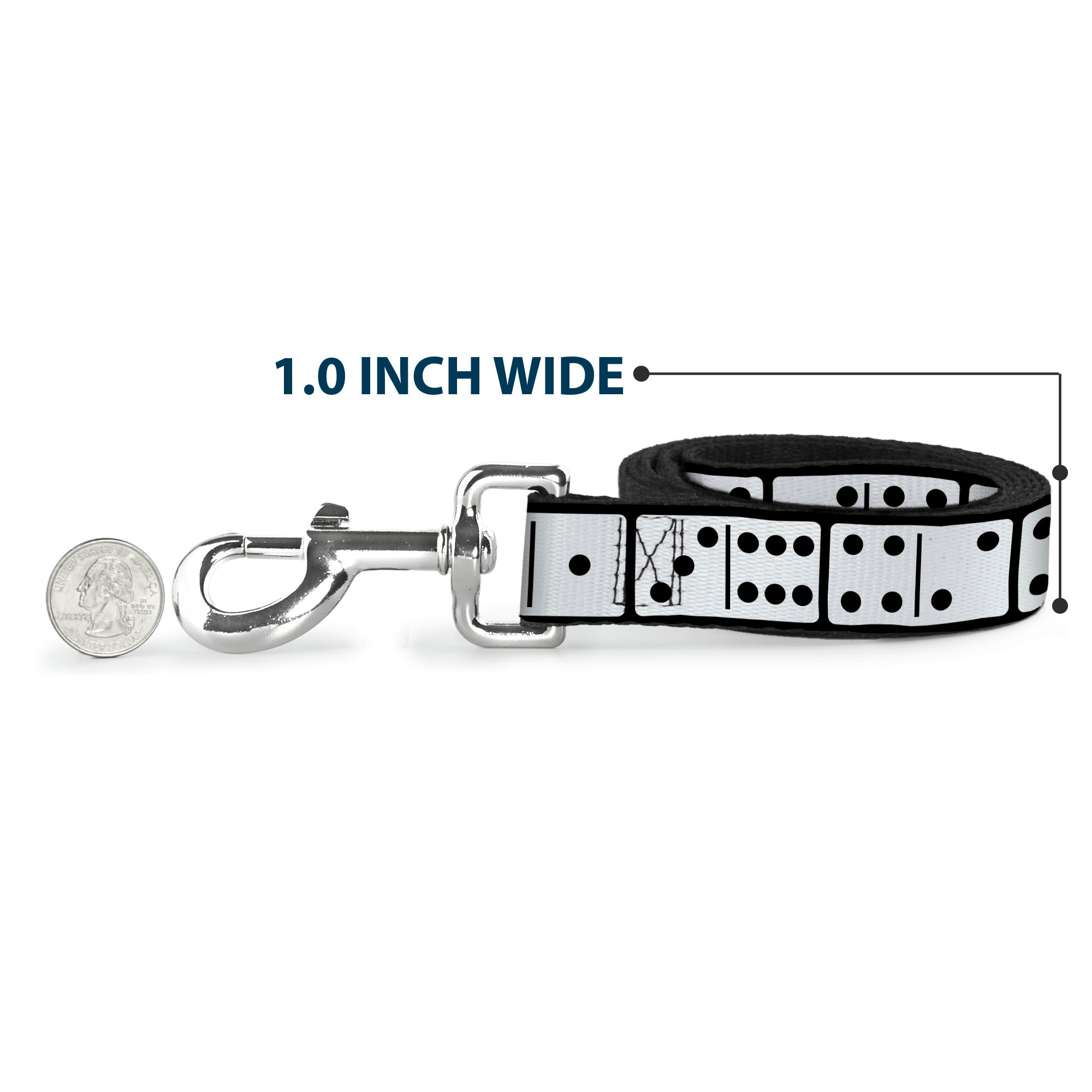 Dog Leash - Dominoes Black/White/Black Dog Leashes Buckle-Down