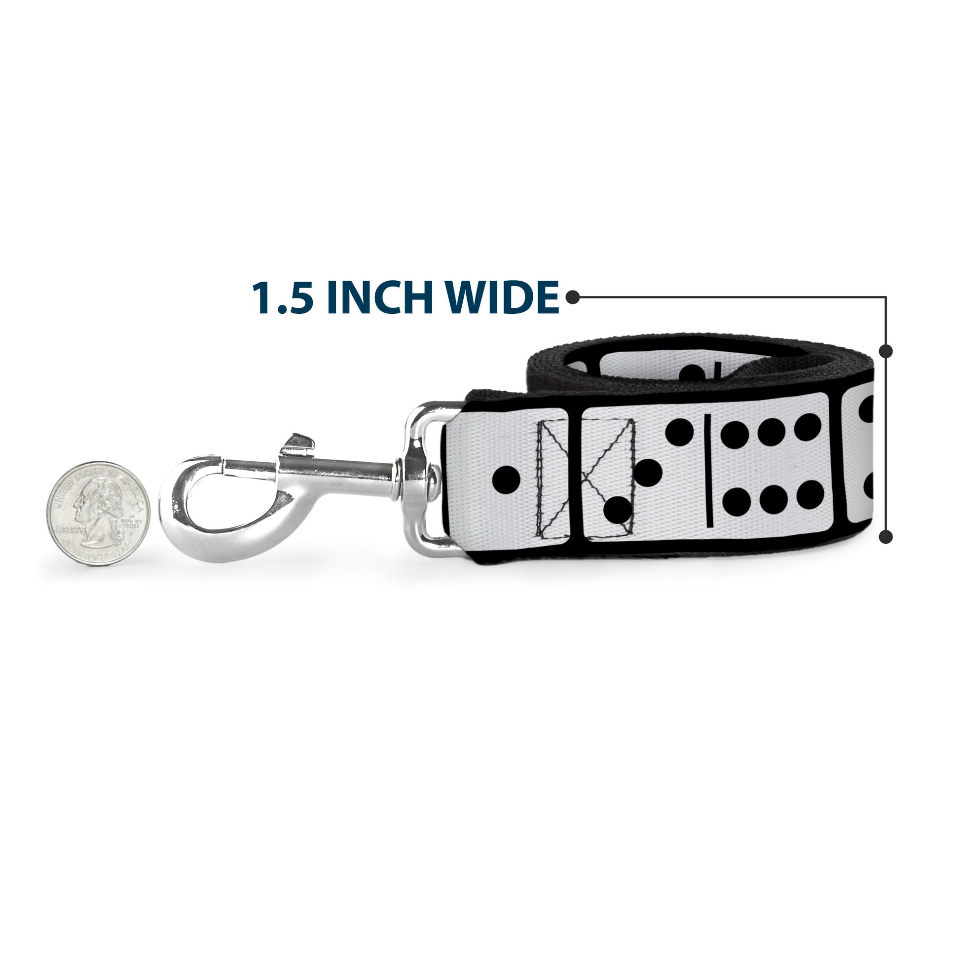 Dog Leash - Dominoes Black/White/Black Dog Leashes Buckle-Down