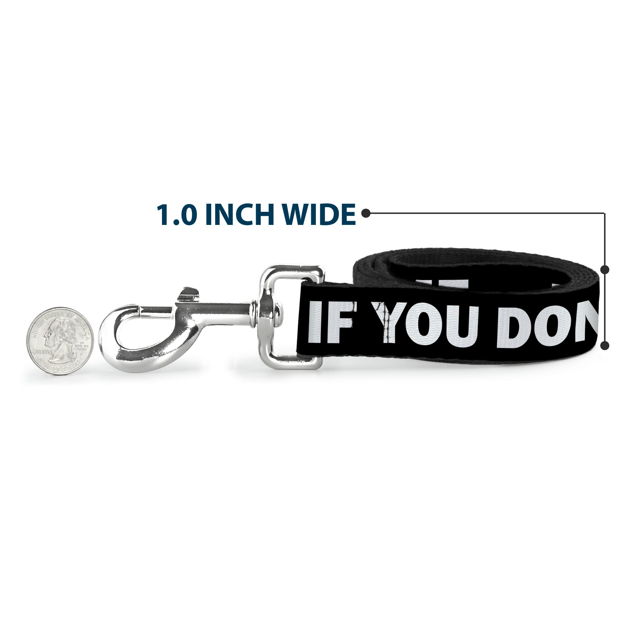 Dog Leash - DON'T BRO ME IF YOU DON'T KNOW ME Black/White/Red Dog Leashes Buckle-Down