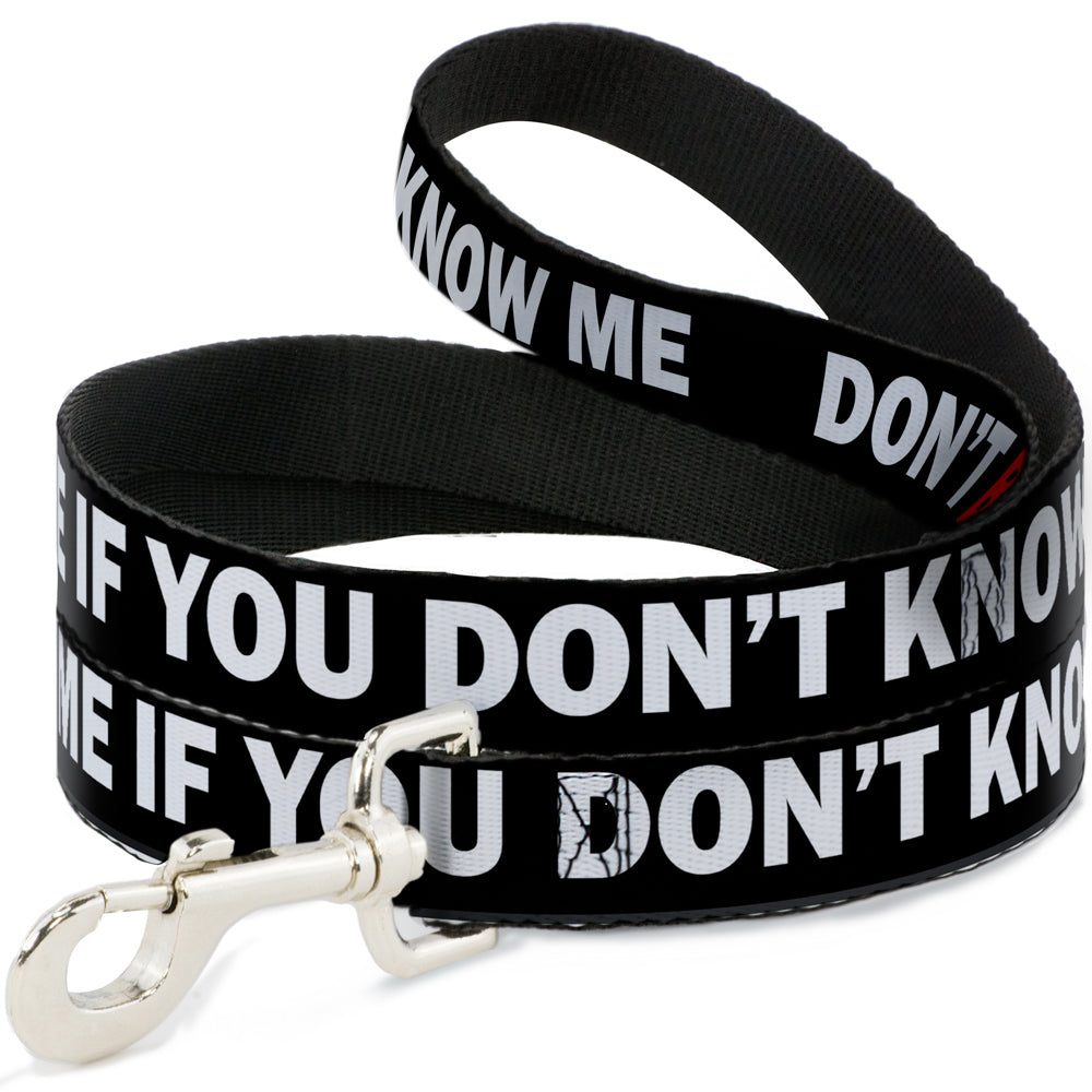 Dog Leash - DON'T BRO ME IF YOU DON'T KNOW ME Black/White/Red Dog Leashes Buckle-Down
