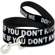 Dog Leash - DON'T BRO ME IF YOU DON'T KNOW ME Black/White/Red Dog Leashes Buckle-Down
