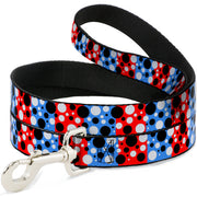 Dog Leash - Dot Blocks Blue/Red/Black/White Dog Leashes Buckle-Down