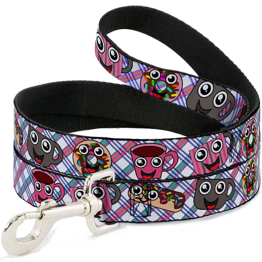 Dog Leash - Donuts & Coffee Cartoon2 Dog Leashes Buckle-Down
